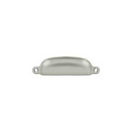 Deltana [SHP29U15] Solid Brass Cabinet Cup Pull - Exposed - Brushed Nickel Finish - 3 5/8&quot; C/C - 4 1/8&quot; L