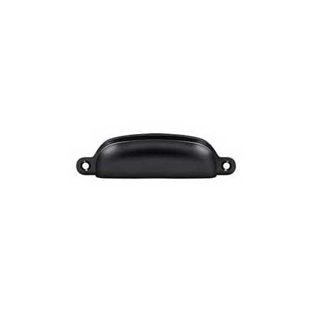 Deltana [SHP29U19] Solid Brass Cabinet Cup Pull - Exposed - Paint Black Finish - 3 5/8" C/C - 4 1/8" L