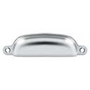 Deltana [SHP29U26] Solid Brass Cabinet Cup Pull - Exposed - Polished Chrome Finish - 3 5/8" C/C - 4 1/8" L