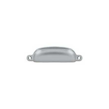 Deltana [SHP29U26D] Solid Brass Cabinet Cup Pull - Exposed - Brushed Chrome Finish - 3 5/8&quot; C/C - 4 1/8&quot; L