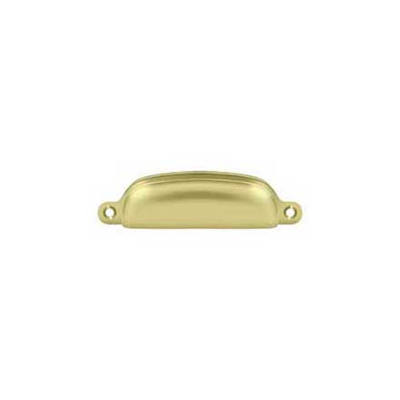 Deltana [SHP29U3] Solid Brass Cabinet Cup Pull - Exposed - Polished Brass Finish - 3 5/8&quot; C/C - 4 1/8&quot; L