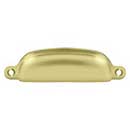 Deltana [SHP29U3] Solid Brass Cabinet Cup Pull - Exposed - Polished Brass Finish - 3 5/8" C/C - 4 1/8" L