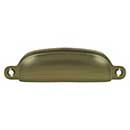 Deltana [SHP29U5] Solid Brass Cabinet Cup Pull - Exposed - Antique Brass Finish - 3 5/8&quot; C/C - 4 1/8&quot; L