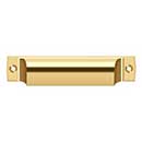 Deltana [SHP40CR003] Solid Brass Cabinet Cup Pull - Shell - Polished Brass (PVD) Finish - 4" C/C - 4 1/2" L