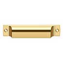 Deltana [SHP40CR003] Solid Brass Cabinet Cup Pull - Shell - Polished Brass (PVD) Finish - 4&quot; C/C - 4 1/2&quot; L