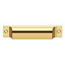 Deltana [SHP40CR003] Solid Brass Cabinet Cup Pull - Shell - Polished Brass (PVD) Finish - 4&quot; C/C - 4 1/2&quot; L