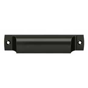 Deltana [SHP40U10B] Solid Brass Cabinet Cup Pull - Shell - Oil Rubbed Bronze Finish - 4" C/C - 4 1/2" L