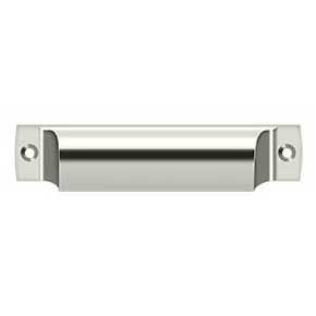 Deltana [SHP40U14] Solid Brass Cabinet Cup Pull - Shell - Polished Nickel Finish - 4" C/C - 4 1/2" L