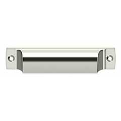 Deltana [SHP40U14] Solid Brass Cabinet Cup Pull - Shell - Polished Nickel Finish - 4&quot; C/C - 4 1/2&quot; L