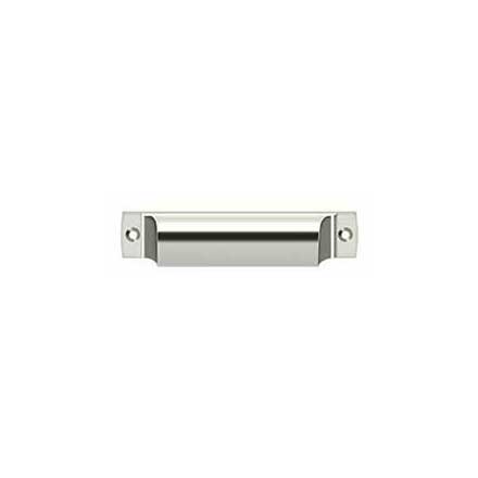 Deltana [SHP40U14] Solid Brass Cabinet Cup Pull - Shell - Polished Nickel Finish - 4&quot; C/C - 4 1/2&quot; L