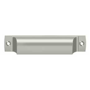 Deltana [SHP40U15] Solid Brass Cabinet Cup Pull - Shell - Brushed Nickel Finish - 4" C/C - 4 1/2" L