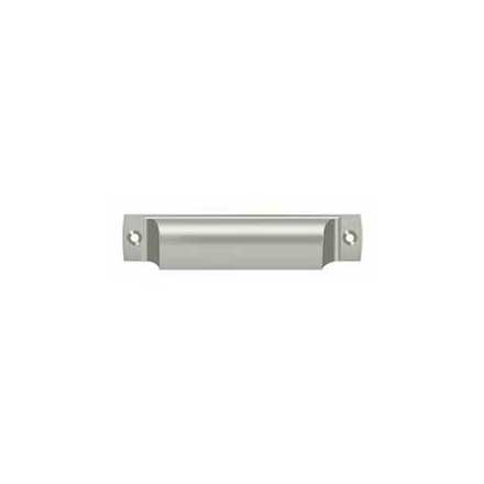 Deltana [SHP40U15] Solid Brass Cabinet Cup Pull - Shell - Brushed Nickel Finish - 4&quot; C/C - 4 1/2&quot; L