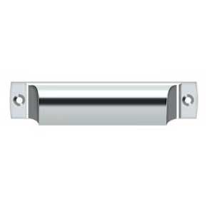 Deltana [SHP40U26] Solid Brass Cabinet Cup Pull - Shell - Polished Chrome Finish - 4" C/C - 4 1/2" L