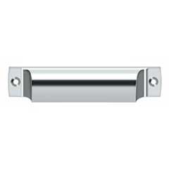 Deltana [SHP40U26] Solid Brass Cabinet Cup Pull - Shell - Polished Chrome Finish - 4&quot; C/C - 4 1/2&quot; L