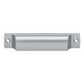 Deltana [SHP40U26D] Solid Brass Cabinet Cup Pull - Shell - Brushed Chrome Finish - 4" C/C - 4 1/2" L