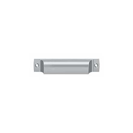 Deltana [SHP40U26D] Solid Brass Cabinet Cup Pull - Shell - Brushed Chrome Finish - 4" C/C - 4 1/2" L