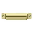 Deltana [SHP40U3-UNL] Solid Brass Cabinet Cup Pull - Shell - Polished Brass (Unlacquered) Finish - 4&quot; C/C - 4 1/2&quot; L