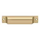 Deltana [SHP40U4] Solid Brass Cabinet Cup Pull - Shell - Brushed Brass Finish - 4" C/C - 4 1/2" L