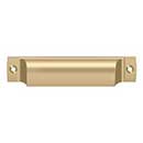 Deltana [SHP40U4] Solid Brass Cabinet Cup Pull - Shell - Brushed Brass Finish - 4&quot; C/C - 4 1/2&quot; L