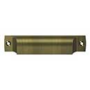 Deltana [SHP40U5] Solid Brass Cabinet Cup Pull - Shell - Antique Brass Finish - 4" C/C - 4 1/2" L
