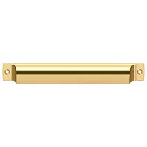 Deltana [SHP70CR003] Solid Brass Cabinet Cup Pull - Shell - Polished Brass (PVD) Finish - 7" C/C - 7 1/2" L