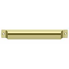 Deltana [SHP70U3-UNL] Solid Brass Cabinet Cup Pull - Shell - Polished Brass (Unlacquered) Finish - 7&quot; C/C - 7 1/2&quot; L