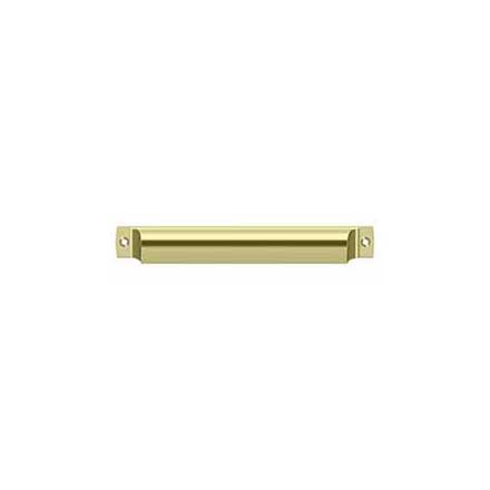 Deltana [SHP70U3-UNL] Solid Brass Cabinet Cup Pull - Shell - Polished Brass (Unlacquered) Finish - 7" C/C - 7 1/2" L