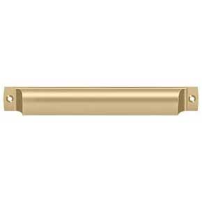 Deltana [SHP70U4] Solid Brass Cabinet Cup Pull - Shell - Brushed Brass Finish - 7" C/C - 7 1/2" L