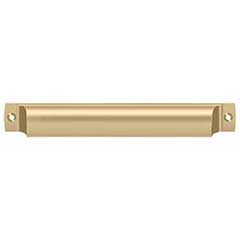 Deltana [SHP70U4] Solid Brass Cabinet Cup Pull - Shell - Brushed Brass Finish - 7&quot; C/C - 7 1/2&quot; L