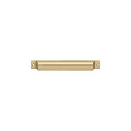 Deltana [SHP70U4] Solid Brass Cabinet Cup Pull - Shell - Brushed Brass Finish - 7&quot; C/C - 7 1/2&quot; L