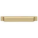 Deltana [SHP70U4] Solid Brass Cabinet Cup Pull - Shell - Brushed Brass Finish - 7" C/C - 7 1/2" L