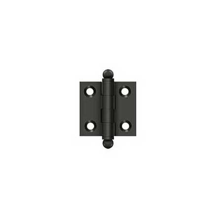 Deltana [CH1515U10B] Solid Brass Cabinet Door Butt Hinge - Ball Tip - Square Corner - Oil Rubbed Bronze Finish - Pair - 1 1/2" H x 1 1/2" W