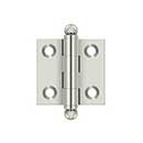 Deltana [CH1515U14] Solid Brass Cabinet Door Butt Hinge - Ball Tip - Square Corner - Polished Nickel Finish - Pair - 1 1/2" H x 1 1/2" W