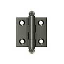 Deltana [CH1515U15A] Solid Brass Cabinet Door Butt Hinge - Ball Tip - Square Corner - Antique Nickel Finish - Pair - 1 1/2&quot; H x 1 1/2&quot; W
