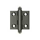 Deltana [CH1515U15A] Solid Brass Cabinet Door Butt Hinge - Ball Tip - Square Corner - Antique Nickel Finish - Pair - 1 1/2" H x 1 1/2" W