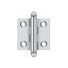 Deltana [CH1515U26] Solid Brass Cabinet Door Butt Hinge - Ball Tip - Square Corner - Polished Chrome Finish - Pair - 1 1/2&quot; H x 1 1/2&quot; W