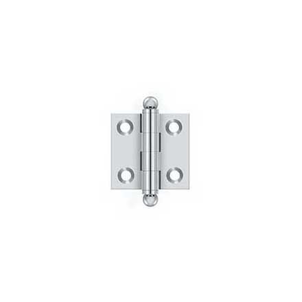 Deltana [CH1515U26] Solid Brass Cabinet Door Butt Hinge - Ball Tip - Square Corner - Polished Chrome Finish - Pair - 1 1/2" H x 1 1/2" W