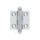 Deltana [CH1515U26] Solid Brass Cabinet Door Butt Hinge - Ball Tip - Square Corner - Polished Chrome Finish - Pair - 1 1/2" H x 1 1/2" W