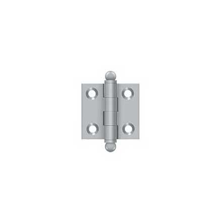 Deltana [CH1515U26D] Solid Brass Cabinet Door Butt Hinge - Ball Tip - Square Corner - Brushed Chrome Finish - Pair - 1 1/2" H x 1 1/2" W