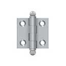 Deltana [CH1515U26D] Solid Brass Cabinet Door Butt Hinge - Ball Tip - Square Corner - Brushed Chrome Finish - Pair - 1 1/2&quot; H x 1 1/2&quot; W