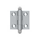Deltana [CH1515U26D] Solid Brass Cabinet Door Butt Hinge - Ball Tip - Square Corner - Brushed Chrome Finish - Pair - 1 1/2" H x 1 1/2" W