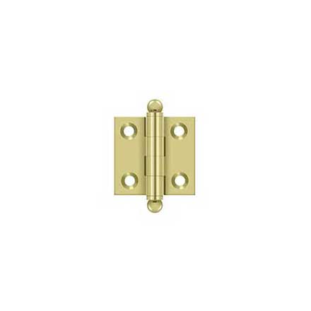 Deltana [CH1515U3] Solid Brass Cabinet Door Butt Hinge - Ball Tip - Square Corner - Polished Brass Finish - Pair - 1 1/2" H x 1 1/2" W