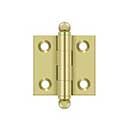 Deltana [CH1515U3] Solid Brass Cabinet Door Butt Hinge - Ball Tip - Square Corner - Polished Brass Finish - Pair - 1 1/2" H x 1 1/2" W