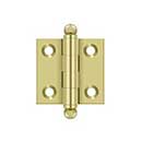 Deltana [CH1515U3] Solid Brass Cabinet Door Butt Hinge - Ball Tip - Square Corner - Polished Brass Finish - Pair - 1 1/2&quot; H x 1 1/2&quot; W