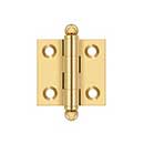 Deltana [CH1515CR003] Solid Brass Cabinet Door Butt Hinge - Ball Tip - Square Corner - Polished Brass (PVD) Finish - Pair - 1 1/2&quot; H x 1 1/2&quot; W