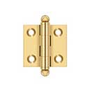 Deltana [CH1515CR003] Solid Brass Cabinet Door Butt Hinge - Ball Tip - Square Corner - Polished Brass (PVD) Finish - Pair - 1 1/2" H x 1 1/2" W