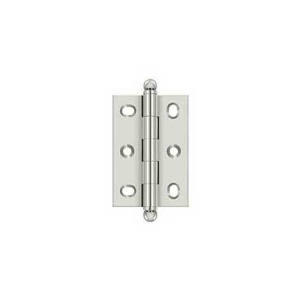 Deltana [CHA2517U14] Solid Brass Cabinet Door Butt Hinge - Ball Tip - Square Corner - Adjustable - Polished Nickel Finish - Pair - 2 1/2&quot; H x 1 3/4&quot; W