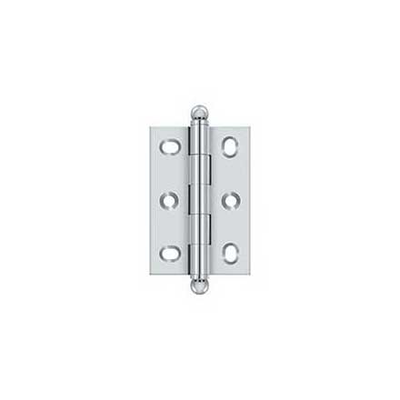 Deltana [CHA2517U26] Solid Brass Cabinet Door Butt Hinge - Ball Tip - Square Corner - Adjustable - Polished Chrome Finish - Pair - 2 1/2&quot; H x 1 3/4&quot; W