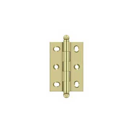 Deltana [CHA2517U3-UNL] Solid Brass Cabinet Door Butt Hinge - Ball Tip - Square Corner - Adjustable - Polished Brass (Unlacquered) Finish - Pair - 2 1/2&quot; H x 1 3/4&quot; W