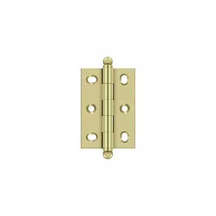 Deltana [CHA2517U3-UNL] Solid Brass Cabinet Door Butt Hinge - Ball Tip - Square Corner - Adjustable - Polished Brass (Unlacquered) Finish - Pair - 2 1/2&quot; H x 1 3/4&quot; W